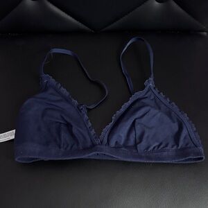 Navy Blue Lace Trim Bralette